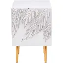 Тумба прикроватная Bogacho 2 ящика 40x60x45 см МДФ цвет белый с золотом 11653/БлГолд