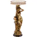 Столик декоративный Bogacho 13055/Б/450/2Ас Девушка с кувшином бронзовый 45 см