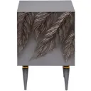 Тумба прикроватная Bogacho 2 ящика 40x60x45 см МДФ цвет серый с золотом 11652/СерыйГолд