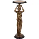 Стол декоративный Bogacho 13006/Б/340ОрехБеж Гречанка для цветов 34 см до 10 кг бронза