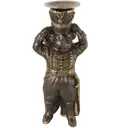 Подсвечник из мрамора Bogacho Бравый гусар бронзового цвета