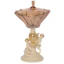 Конфетница Bogacho Путти Ленарди Волна Голд 0.4 л стекло цвет кремовый