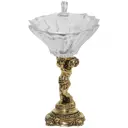 Конфетница Bogacho Путти с кувшином Ленарди Волна 0.4 л стекло цвет бронза