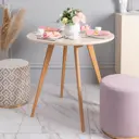 Стол круглый Aim Айс 80x80 см МДФ цвет светло-бежевый