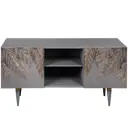 Тумба под телевизор Bogacho Тропик 117x60x42 см МДФ с покрытием цвет серый/золотой