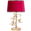 Настольная лампа BOGACHO СБ-192/золотистый/Тюссо/амарант Бабочка цвет красный