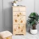 Комод Bogacho 62x123x41 см 4 ящика МДФ цвет бежевый 11634/кремовый