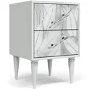 Тумба прикроватная Bogacho 40x60.50x44.50 см 2 ящика цвет белый с серебром 11638/БлСильвер