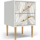 Тумба прикроватная Bogacho 40x60.50x44.50 см 2 ящика цвет белый с золотом 11639/БлГолд