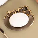 Мыльница из мрамора Bogacho Орхидея Калипсо бронзовая