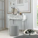 Консоль с ящиком Bogacho 80x80x44.50 см МДФ цвет серебро 11641/БлСилвер