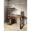 Стол Solarius stol-stellaz-4polki-olha-11060-krest-black 60x148x110 см сталь и дерево цвет ольха, черный