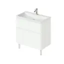 Тумба с раковиной напольная Итана Roberto 80 см цвет белый глянец