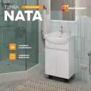 Тумба с раковиной в ванную напольная Moduleasy Nata 55х45 см цвет Белая аляска