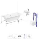 Ванна Lavinia Boho Rock 20221318R 160x75 см акриловая с подвесным унитазом, инсталляцией и раковиной в комплекте