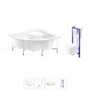 Ванна Lavinia Boho One 20221225R 150x70 см акриловая с подвесным унитазом, инсталляцией и раковиной в комплекте