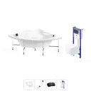 Ванна Lavinia Boho One 20221228R 150x70 см акриловая с подвесным унитазом, инсталляцией и раковиной в комплекте