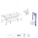 Ванна Lavinia Boho Pure 20221310R 180x80 см акриловая с подвесным унитазом, инсталляцией и раковиной в комплекте