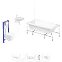 Ванна Lavinia Boho Evan 20221295R 180x80 см акриловая с подвесным унитазом, инсталляцией и раковиной в комплекте