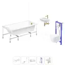 Ванна Lavinia Boho Evan 20221301R 200x90 см акриловая с подвесным унитазом, инсталляцией и раковиной в комплекте