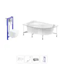 Ванна угловая Lavinia Boho Bell Pro 20221178R правая 140x95 см акриловая с подвесным унитазом и инсталляцией