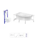 Ванна угловая Lavinia Boho Bell Pro 20221179R правая 140x95 см акриловая с подвесным унитазом и инсталляцией