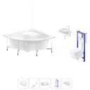 Ванна угловая Lavinia Boho Aveo 20221394R акриловая 150x150 с каркасом, подвесным унитазом, инсталляцией и раковиной в комплекте