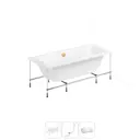 Ванна Lavinia Boho Rock 20220953R 170x75 см акриловая с каркасом, сливом-переливом и подголовниками