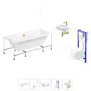 Ванна Lavinia Boho Rock 20221321R 170x75 см акриловая с подвесным унитазом, инсталляцией и раковиной в комплекте