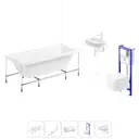 Ванна Lavinia Boho Rock 20221323R 170x75 см акриловая с подвесным унитазом, инсталляцией и раковиной в комплекте