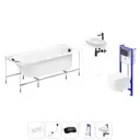 Ванна угловая Lavinia Boho Art II 20221268R правая 170x72 см акриловая с подвесным унитазом, инсталляцией и раковиной в комплекте