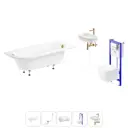 Ванна Lavinia Boho Catani 20221281R левая 170x80 см акриловая с подвесным унитазом, инсталляцией и раковиной в комплекте