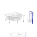 Ванна угловая Lavinia Boho Elegant 20221219R 150x150 см акриловая с подвесным унитазом и инсталляцией