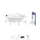 Ванна угловая Lavinia Boho Elegant 20221220R 150x150 см акриловая с подвесным унитазом и инсталляцией