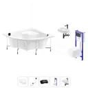 Ванна угловая Lavinia Boho Elegant 20221404R 150x150 см акриловая с подвесным унитазом, инсталляцией и раковиной в комплекте