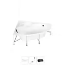 Ванна угловая Lavinia Boho Aveo 20221028R 150x150 см акриловая с каркасом, сливом-переливом и подголовниками