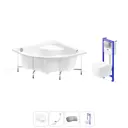 Ванна Lavinia Boho One 20221222R 140x70 см акриловая с подвесным унитазом, инсталляцией и раковиной в комплекте