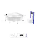 Ванна Lavinia Boho One 20221224R 140x70 см акриловая с подвесным унитазом, инсталляцией и раковиной в комплекте