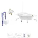 Ванна угловая Lavinia Boho Bell Pro 20221381R левая 170x110 см акриловая с подвесным унитазом, инсталляцией и раковиной в комплекте