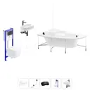 Ванна угловая Lavinia Boho Bell Pro 20221388R правая 170x110 см акриловая с подвесным унитазом, инсталляцией и раковиной в комплекте