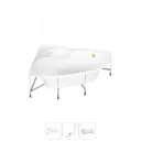 Ванна угловая Lavinia Boho Bell Pro 20221013R левая 170x110 см акриловая с каркасом, сливом-переливом и подголовниками