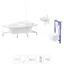 Ванна угловая Lavinia Boho Aveo 20221391R 140x140 см акриловая с подвесным унитазом, инсталляцией и раковиной в комплекте