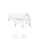 Ванна угловая Lavinia Boho Elegant 20221031R 140x140 см акриловая с каркасом, сливом-переливом и подголовниками