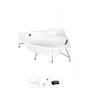 Ванна угловая Lavinia Boho Elegant 20221032R 140x140 см акриловая с каркасом, сливом-переливом и подголовниками