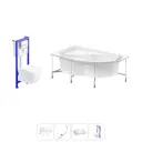 Ванна угловая Lavinia Boho Bell Pro 20221181R левая 150x100 см акриловая с подвесным унитазом и инсталляцией