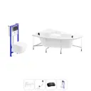 Ванна угловая Lavinia Boho Bell Pro 20221188R правая 150x100 см акриловая с подвесным унитазом и инсталляцией