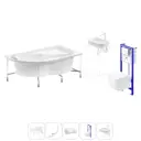 Ванна угловая Lavinia Boho Bell Pro 20221367R левая 150x100 см акриловая с подвесным унитазом, инсталляцией и раковиной в комплекте