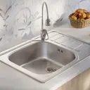 Мойка для кухни врезная с крылом ЕХ-180 65x50 см нержавеющая сталь цвет серебристый