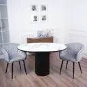 Кухонный стол круглый Frenesie 100x100 см пластик цвет мрамор белый