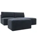 Диван угловой модульный с пуфом Лига-060 НПБ Лига диванов 129687 267x84x187 см шенилл цвет rimini 14 темно-серый